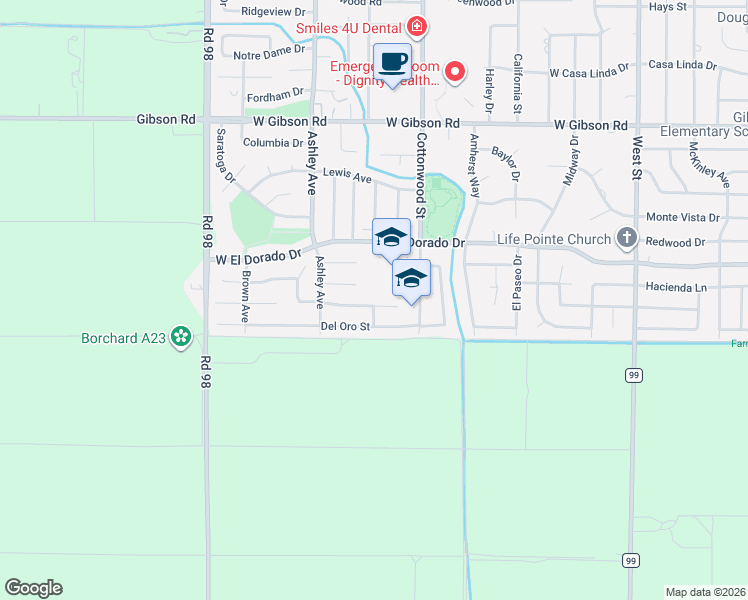 map of restaurants, bars, coffee shops, grocery stores, and more near 1744 Yale Drive in Woodland