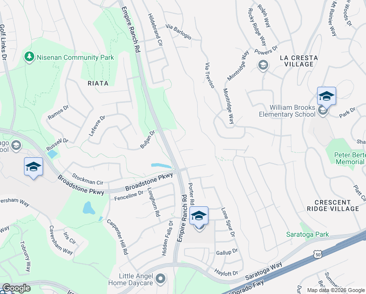 map of restaurants, bars, coffee shops, grocery stores, and more near 2203 Homestead Hills Court in Folsom