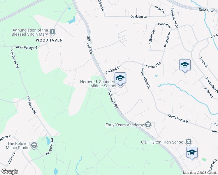 map of restaurants, bars, coffee shops, grocery stores, and more near 13557 Spriggs Road in Manassas