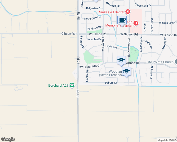 map of restaurants, bars, coffee shops, grocery stores, and more near 908 Harvard Place in Woodland