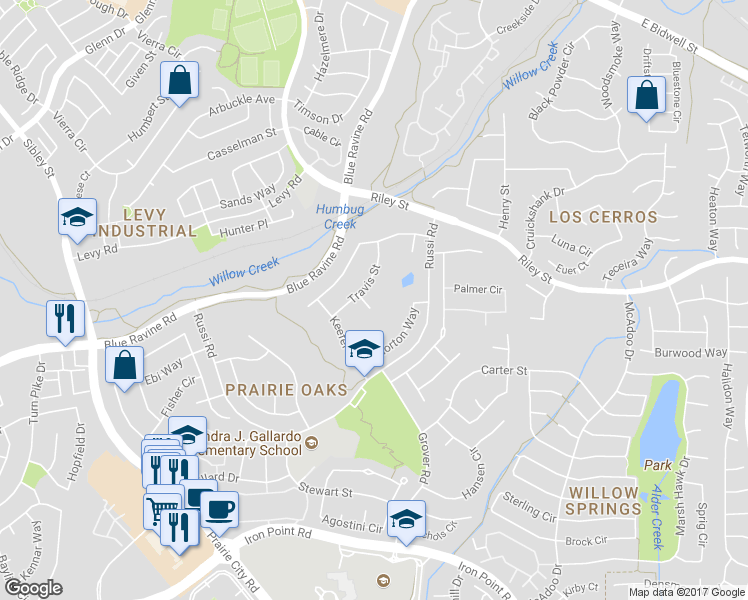 map of restaurants, bars, coffee shops, grocery stores, and more near 508 Fiel Court in Folsom