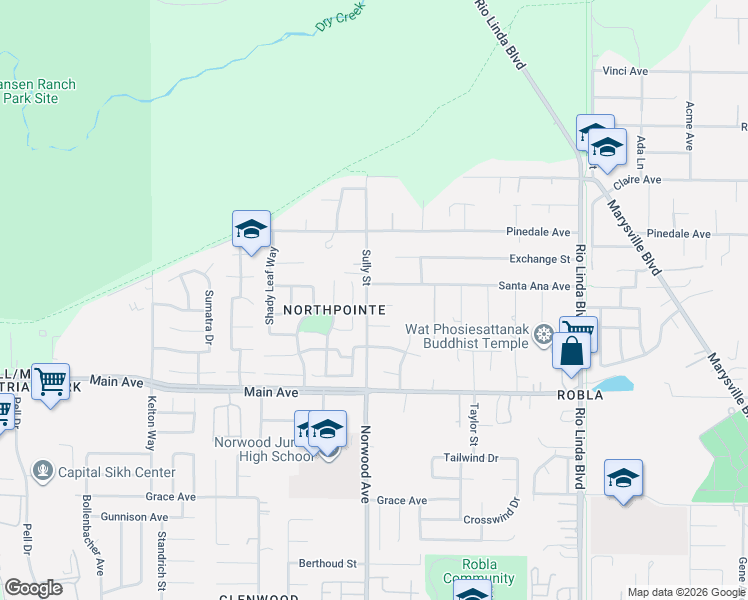 map of restaurants, bars, coffee shops, grocery stores, and more near 405 Marlin Spike Way in Sacramento