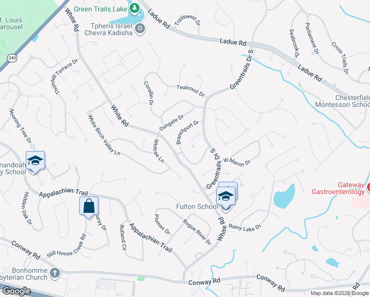 map of restaurants, bars, coffee shops, grocery stores, and more near 353 Hartwell Court in Chesterfield