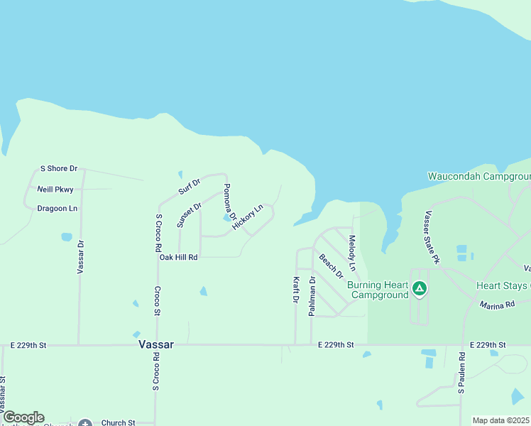 map of restaurants, bars, coffee shops, grocery stores, and more near 3495 Hickory Lane in Vassar