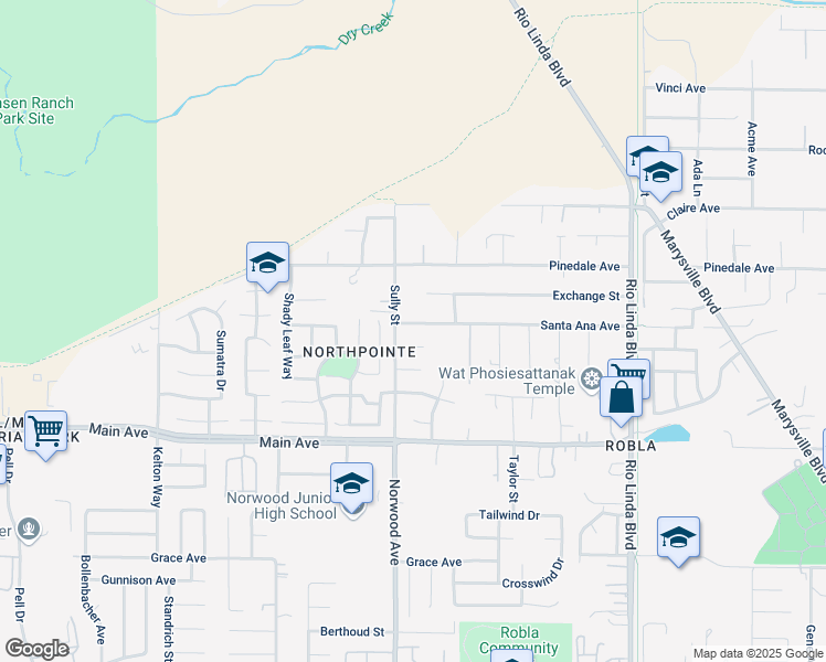map of restaurants, bars, coffee shops, grocery stores, and more near 405 Marlin Spike Way in Sacramento