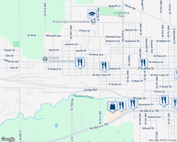 map of restaurants, bars, coffee shops, grocery stores, and more near in Washington