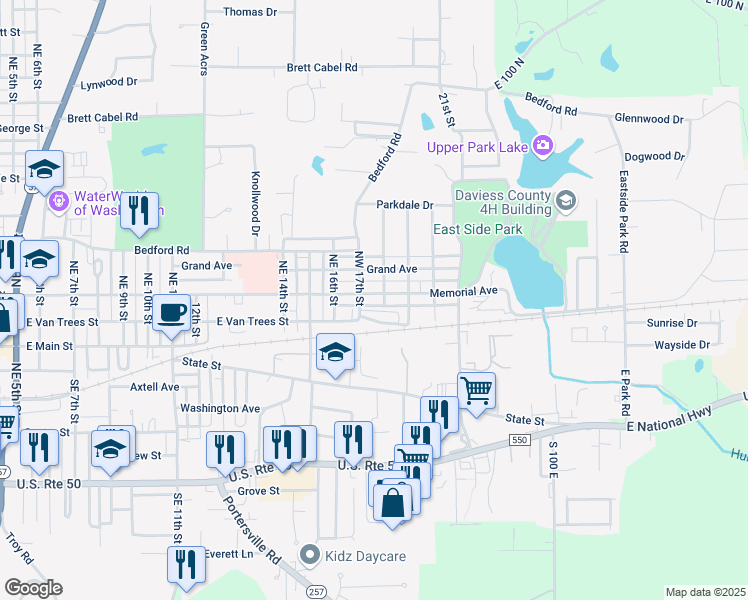 map of restaurants, bars, coffee shops, grocery stores, and more near 308 NE 18th St in Washington