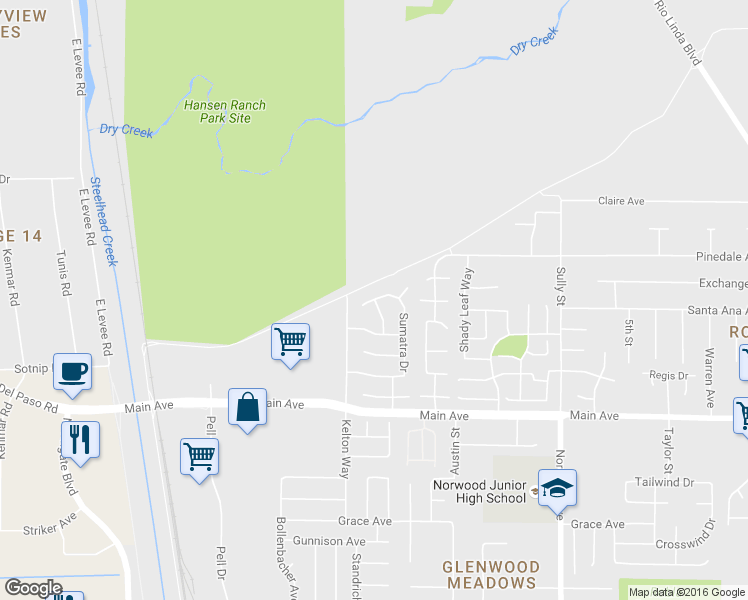 map of restaurants, bars, coffee shops, grocery stores, and more near 399 Gelato Street in Sacramento