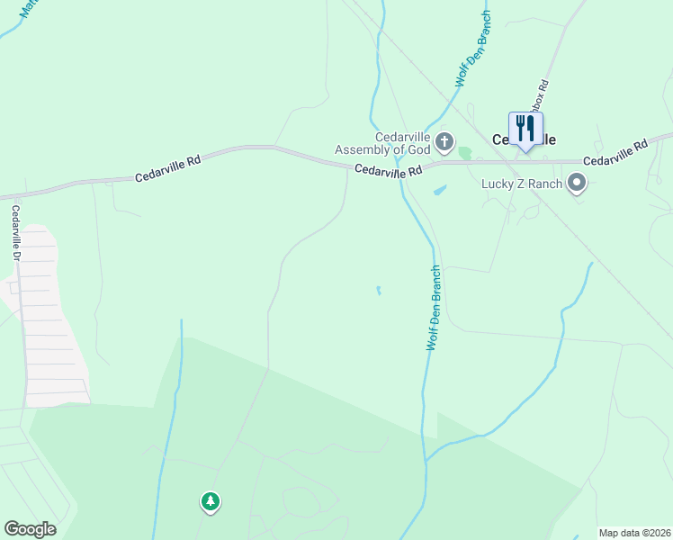 map of restaurants, bars, coffee shops, grocery stores, and more near 16706 Cedarforest Road in Brandywine