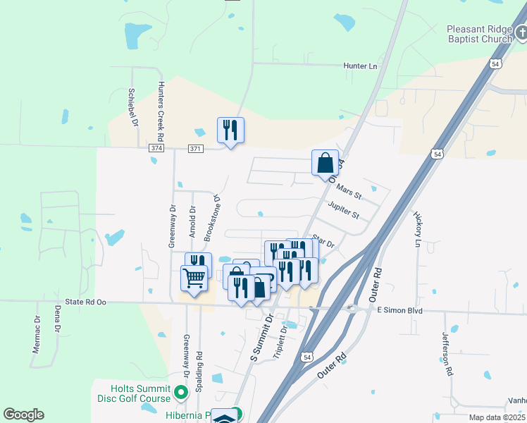 map of restaurants, bars, coffee shops, grocery stores, and more near 180 Rylee Cir in Holts Summit