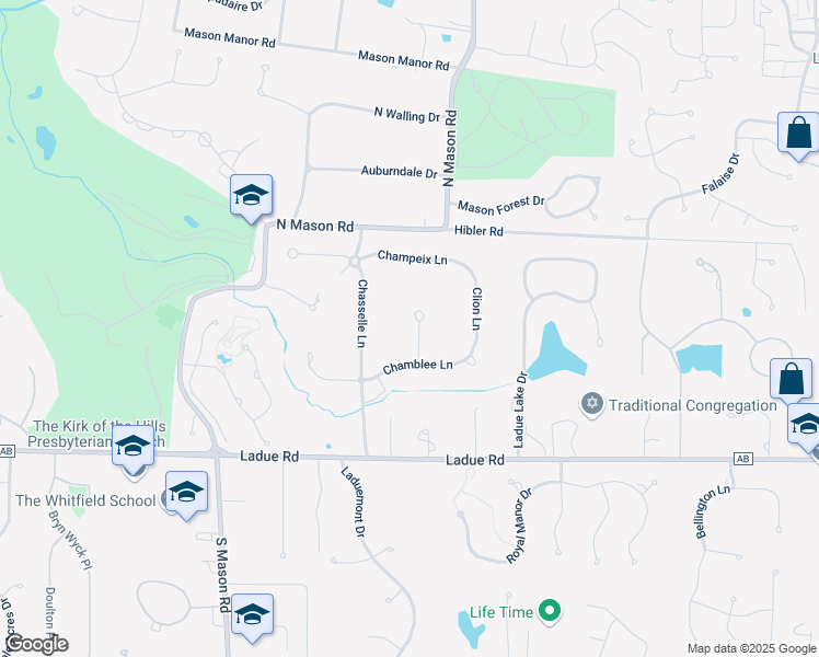 map of restaurants, bars, coffee shops, grocery stores, and more near 219 Cuiseaux Court in Creve Coeur