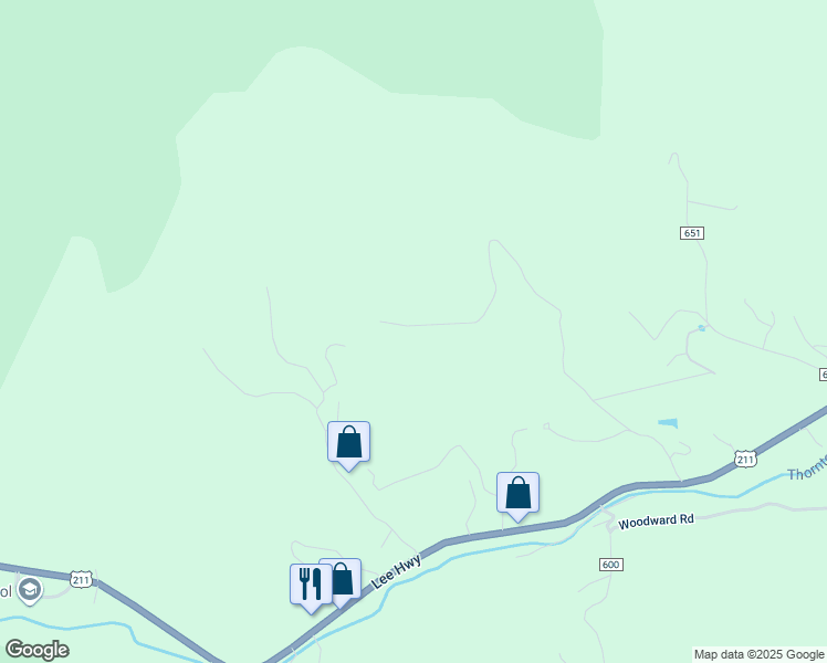 map of restaurants, bars, coffee shops, grocery stores, and more near 82 Pearl Lane in Sperryville