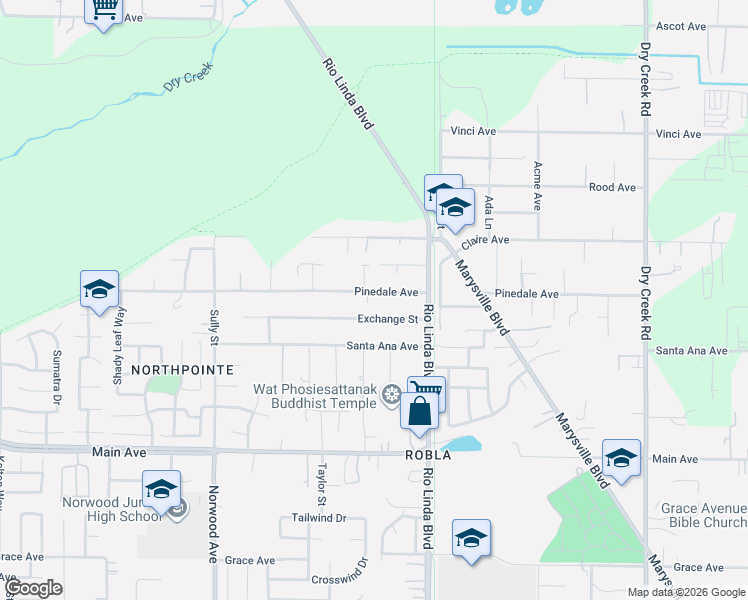 map of restaurants, bars, coffee shops, grocery stores, and more near 641 Exchange Street in Sacramento