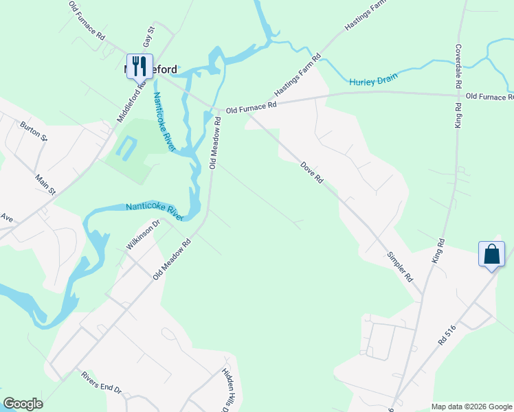 map of restaurants, bars, coffee shops, grocery stores, and more near 10958 Pit Road in Seaford