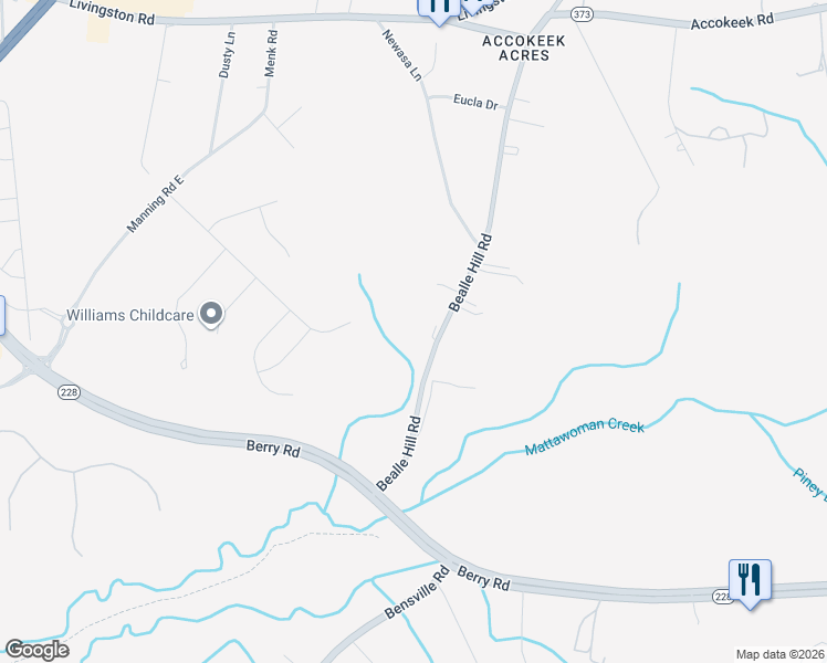 map of restaurants, bars, coffee shops, grocery stores, and more near 16701 Bealle Hill Road in Waldorf