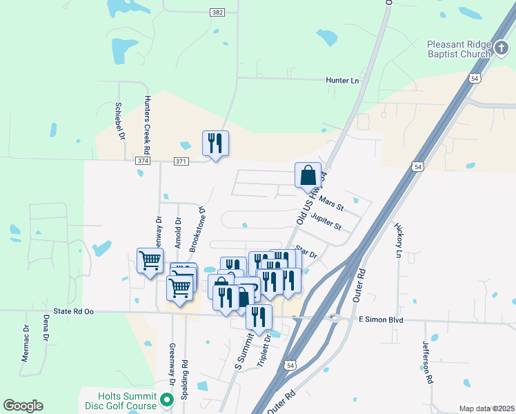 map of restaurants, bars, coffee shops, grocery stores, and more near 295 Rylee Cir in Holts Summit