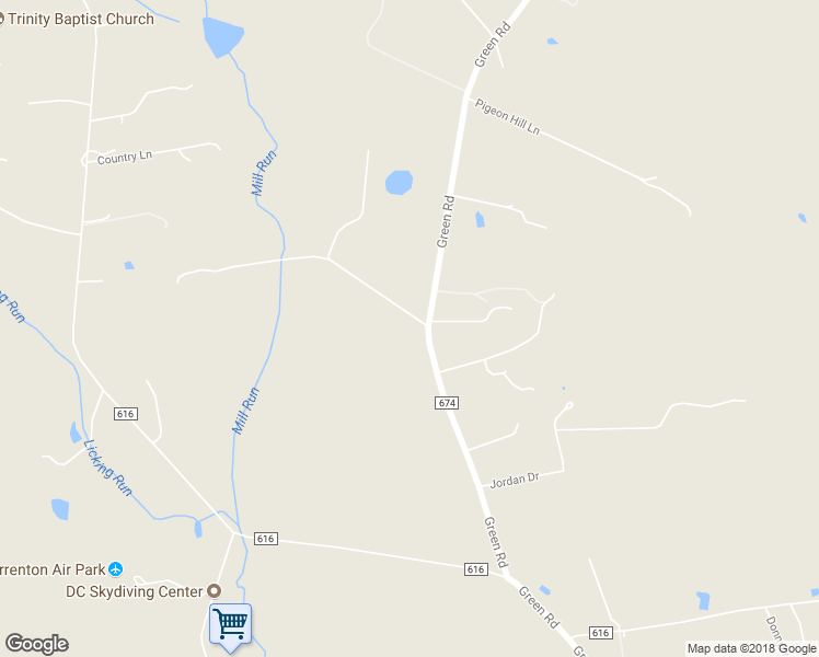 map of restaurants, bars, coffee shops, grocery stores, and more near 9124 Green Road in Warrenton