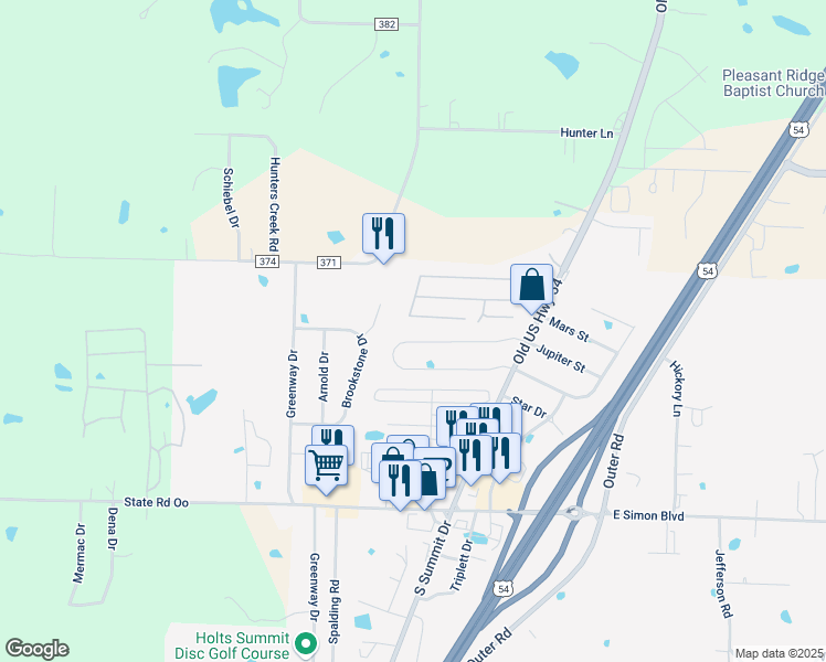 map of restaurants, bars, coffee shops, grocery stores, and more near 295 Rylee Cir in Holts Summit