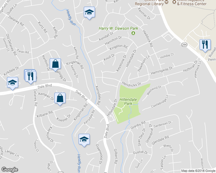 map of restaurants, bars, coffee shops, grocery stores, and more near 4509 Hazelton Drive in Woodbridge