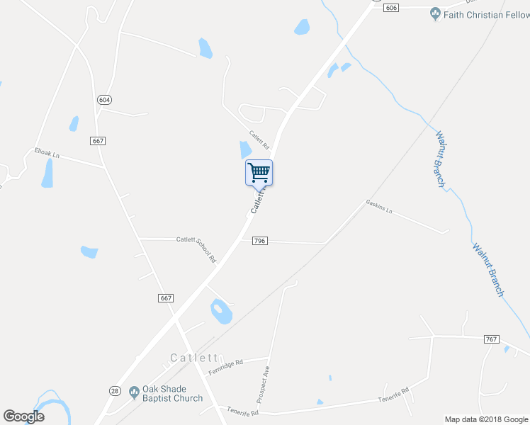 map of restaurants, bars, coffee shops, grocery stores, and more near 3409 Catlett Road in Catlett