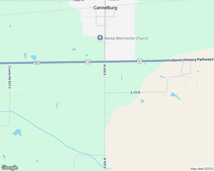 map of restaurants, bars, coffee shops, grocery stores, and more near 314 North 900 East in Cannelburg