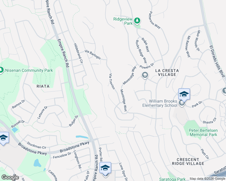 map of restaurants, bars, coffee shops, grocery stores, and more near 1108 Via Treviso in El Dorado Hills