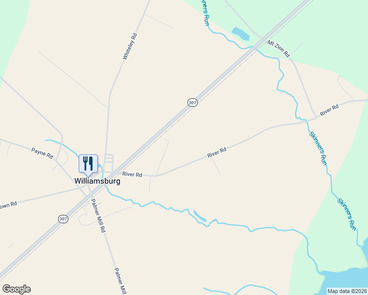 map of restaurants, bars, coffee shops, grocery stores, and more near 5035 River Road in Hurlock