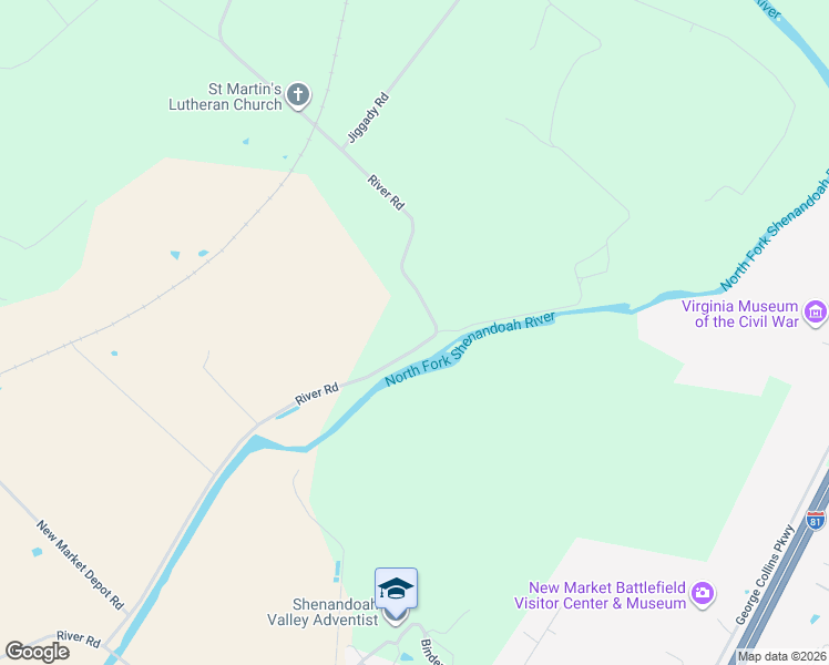 map of restaurants, bars, coffee shops, grocery stores, and more near 1701 River Road in New Market