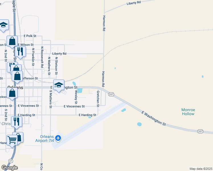 map of restaurants, bars, coffee shops, grocery stores, and more near in Orleans