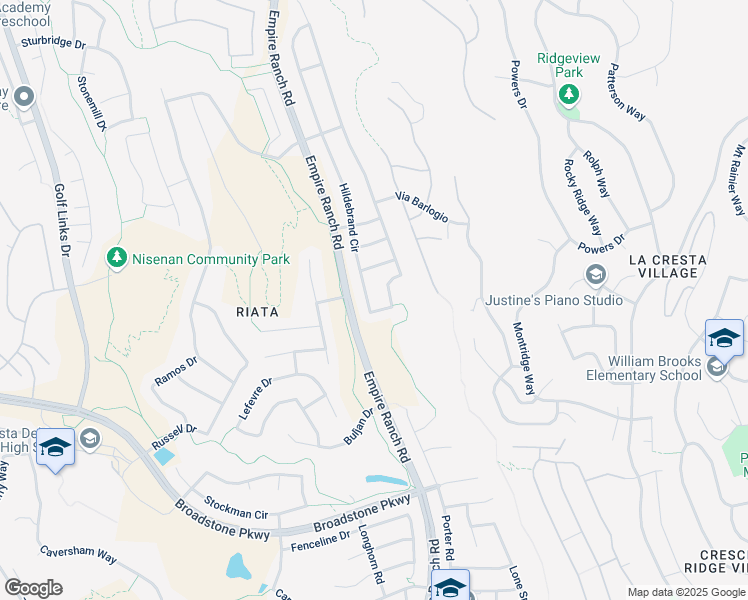 map of restaurants, bars, coffee shops, grocery stores, and more near 589 Hildebrand Circle in Folsom