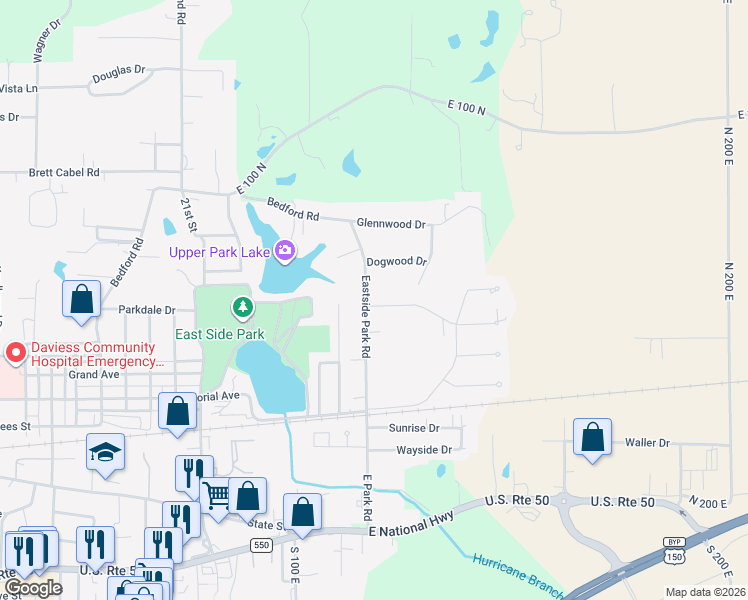map of restaurants, bars, coffee shops, grocery stores, and more near 2400 White Ridge Lane in Washington