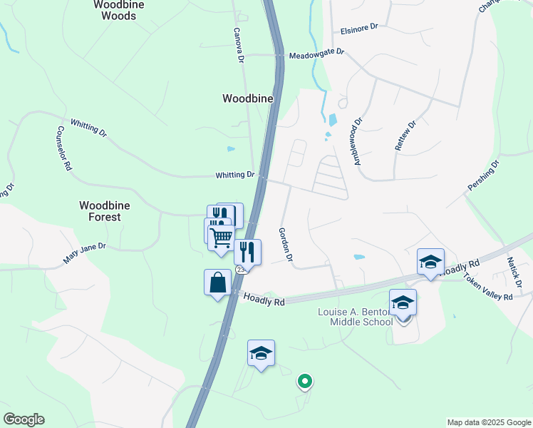 map of restaurants, bars, coffee shops, grocery stores, and more near 13505 Dumfries Road in Manassas