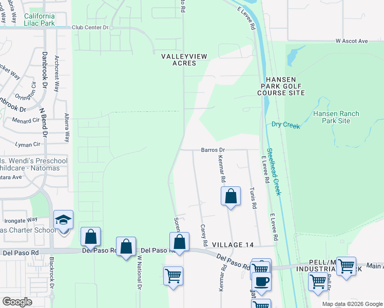 map of restaurants, bars, coffee shops, grocery stores, and more near in Sacramento
