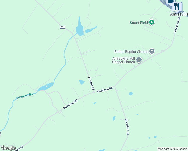 map of restaurants, bars, coffee shops, grocery stores, and more near 21 Gheen Acres Lane in Amissville