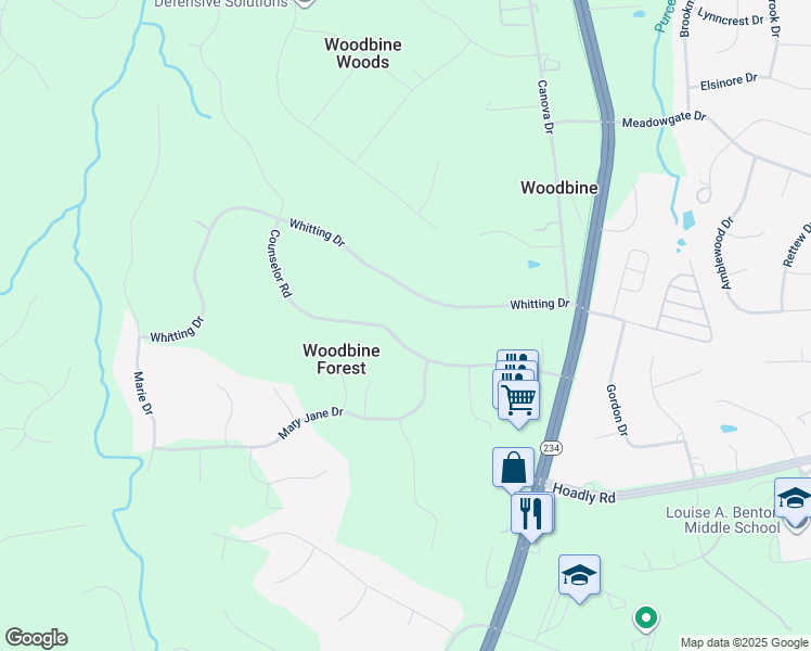 map of restaurants, bars, coffee shops, grocery stores, and more near 8064 Counselor Road in Manassas