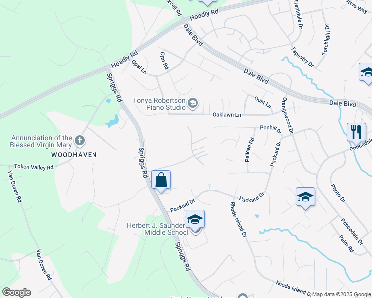 map of restaurants, bars, coffee shops, grocery stores, and more near 13490 Carapace Court in Manassas