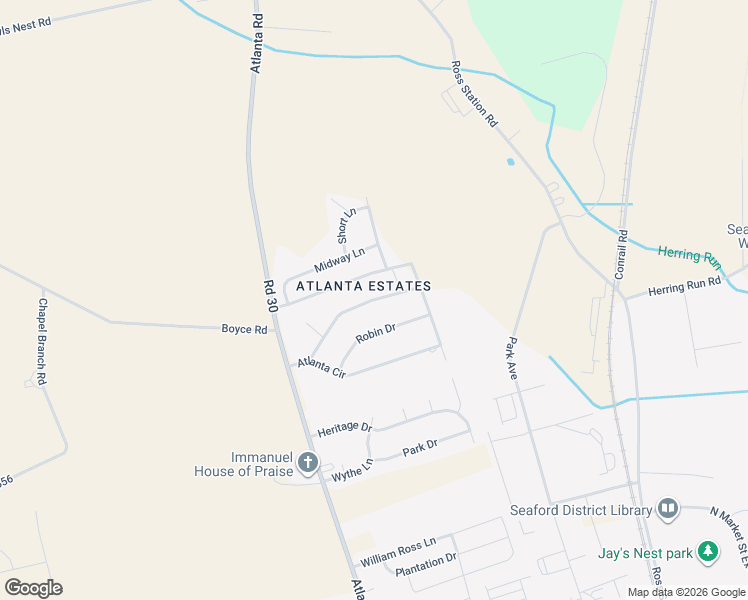 map of restaurants, bars, coffee shops, grocery stores, and more near 7015 Atlanta Circle in Seaford