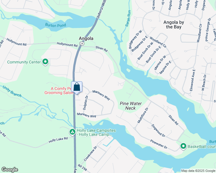 map of restaurants, bars, coffee shops, grocery stores, and more near 32579 Woods Court in Harbeson