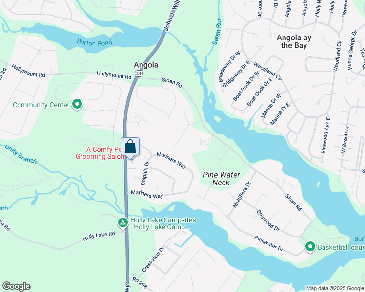 map of restaurants, bars, coffee shops, grocery stores, and more near 32579 Woods Court in Harbeson