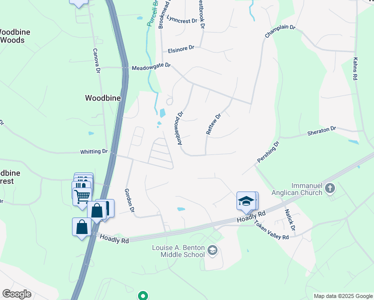 map of restaurants, bars, coffee shops, grocery stores, and more near 13239 Amblewood Drive in Manassas