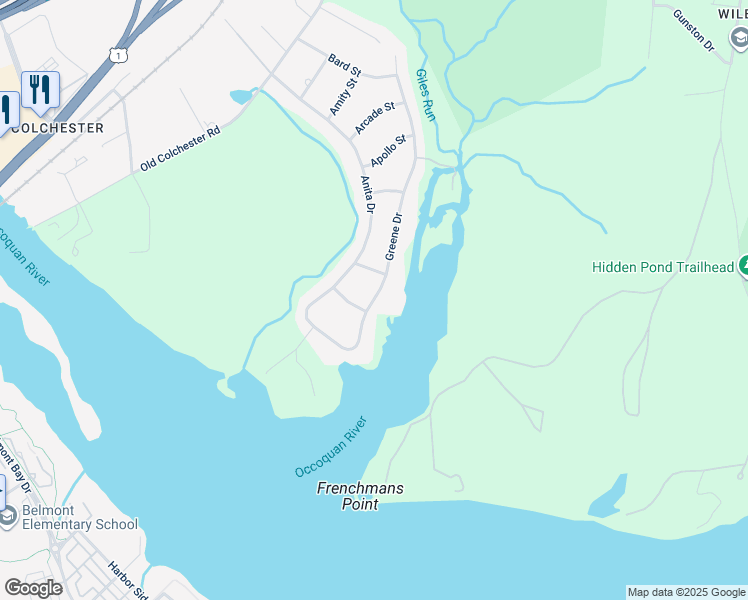 map of restaurants, bars, coffee shops, grocery stores, and more near 10749 Greene Drive in Lorton