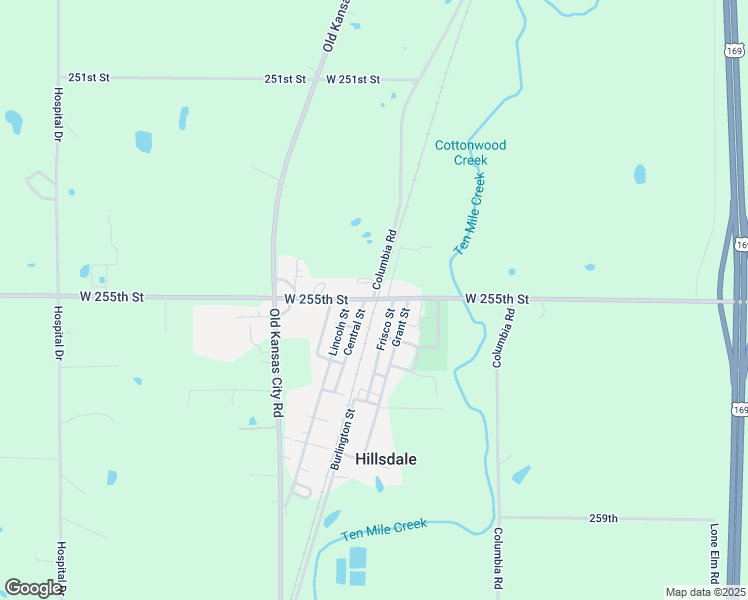 map of restaurants, bars, coffee shops, grocery stores, and more near 22795 West 255th Street in Paola