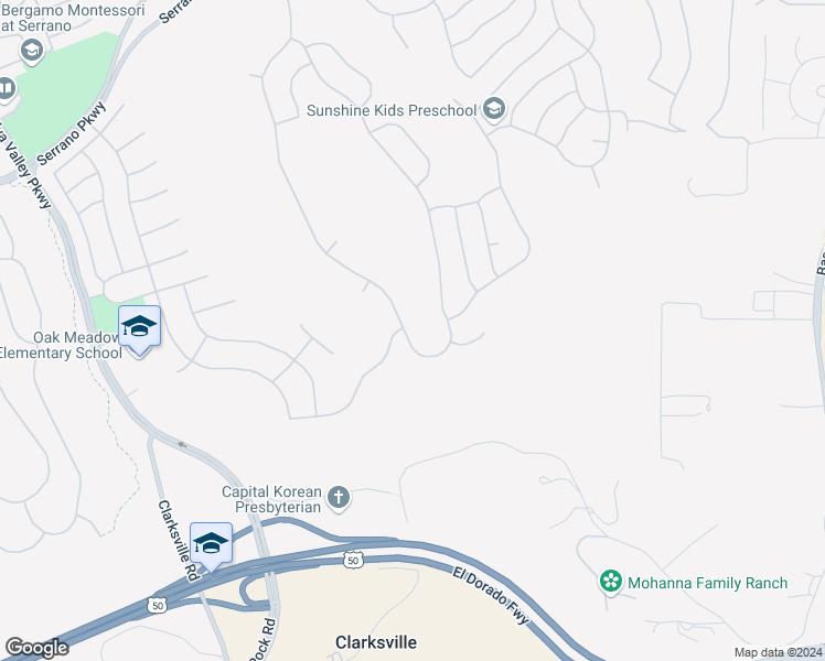 map of restaurants, bars, coffee shops, grocery stores, and more near 1421 Terracina Drive in El Dorado Hills