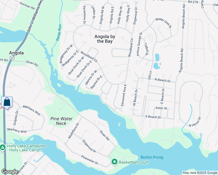 map of restaurants, bars, coffee shops, grocery stores, and more near 23507 Oak Street East in Lewes