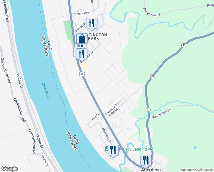 map of restaurants, bars, coffee shops, grocery stores, and more near 100-164 Bramel Drive in Aberdeen