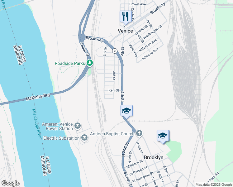 map of restaurants, bars, coffee shops, grocery stores, and more near 512 3rd Street in Venice