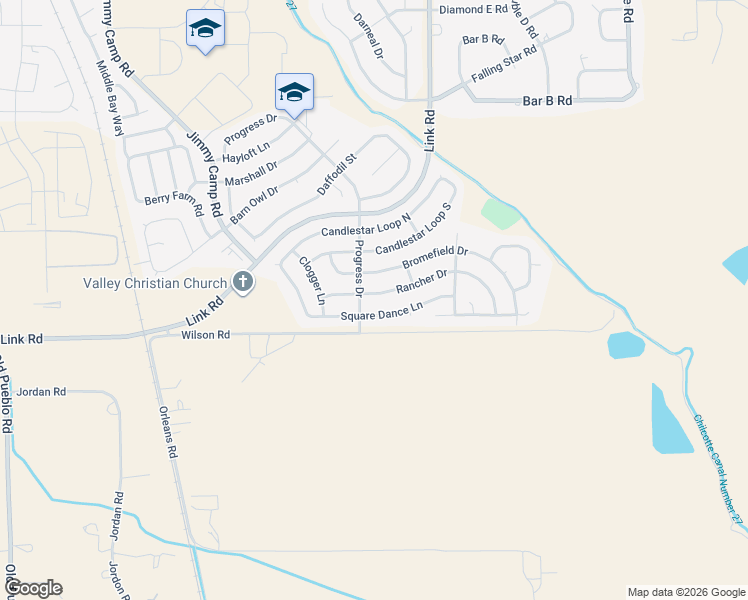 map of restaurants, bars, coffee shops, grocery stores, and more near 906 Rancher Drive in Fountain