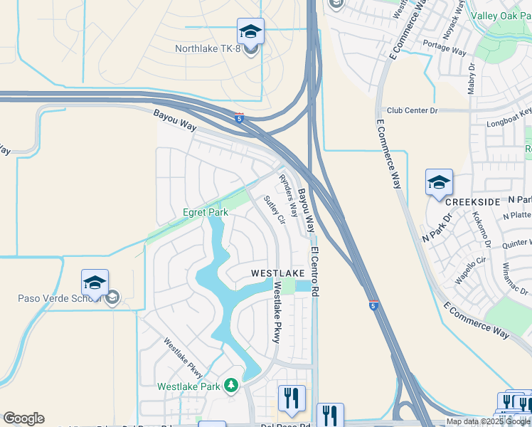 map of restaurants, bars, coffee shops, grocery stores, and more near 5084 Dodson Lane in Sacramento
