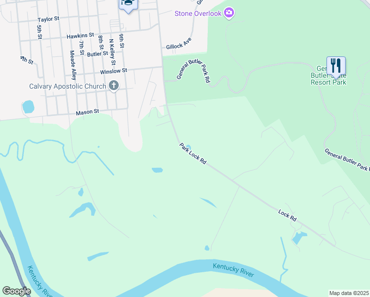 map of restaurants, bars, coffee shops, grocery stores, and more near Park Lock Road in Carrollton