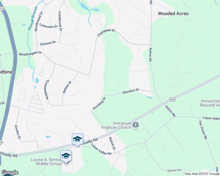 map of restaurants, bars, coffee shops, grocery stores, and more near 13081 Pershing Drive in Manassas